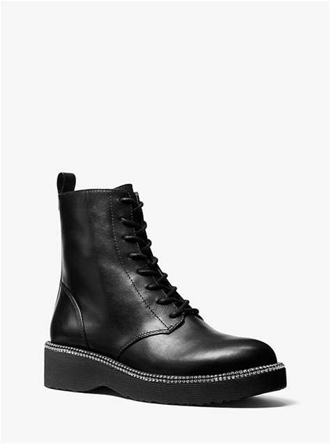 tavie boot michael kors|Tavie Leather Combat Boot .